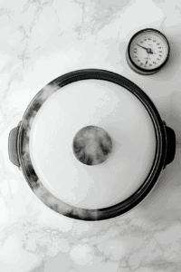 This image shows the crockpot set to cook on high for 3-4 hours or low for 6-8 hours