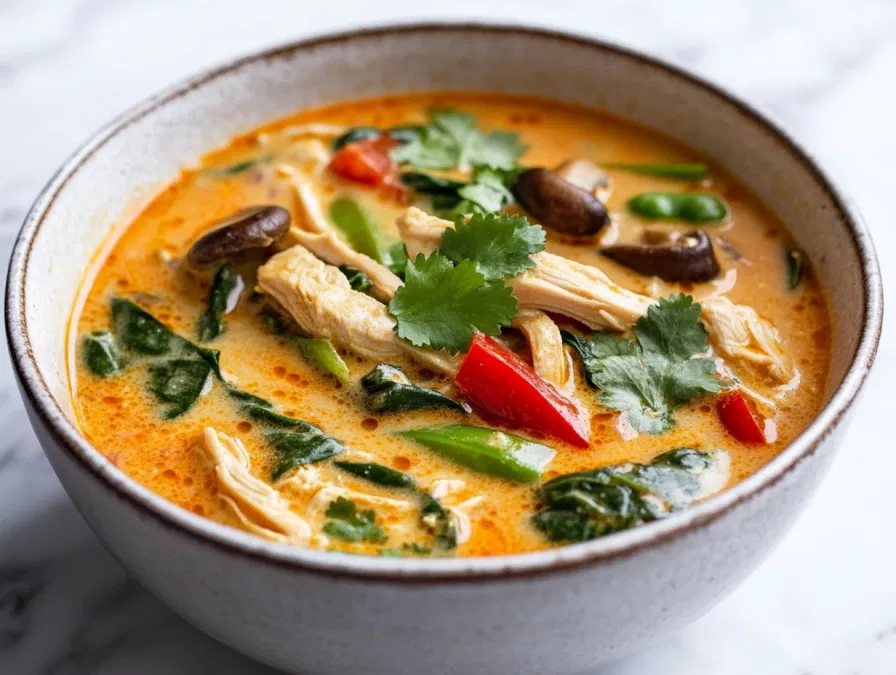 Keto Thai Curry Chicken Soup Recipe