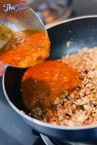 Pour the vegetable stock