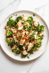 This image shows the baked dish being served hot, garnished and ready to eat.