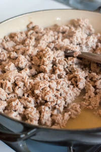 heat and cook the ground meat