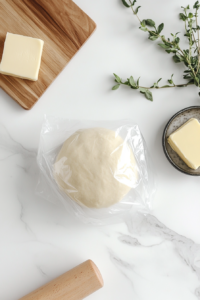 This image shows the Linzer Torte dough being kneaded by hand on a floured surface, achieving a smooth and pliable consistency for easy shaping.