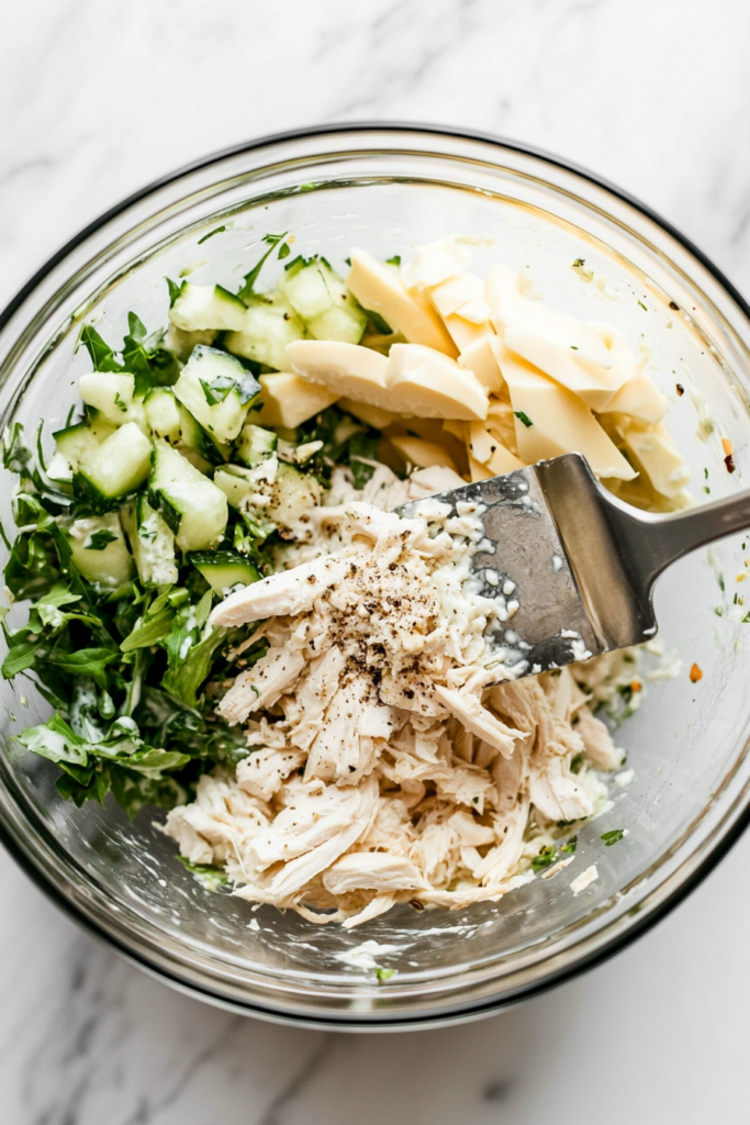 mixing-seasoned-mayo-and-chicken-thoroughly-for-salad-preparation-1845108-683x1024