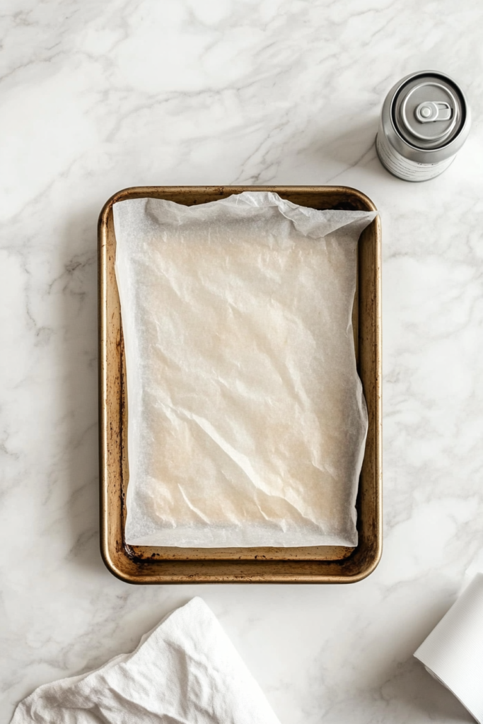 preparing-baking-sheet-with-parchment-paper-for-cottage-cheese-flatbread-6864266-683x1024