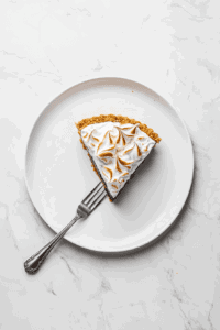 this image shows the meringue topping is torched to achieve a golden brown finish, adding a beautiful caramelized texture to the Vegan Chocolate Meringue Pie.