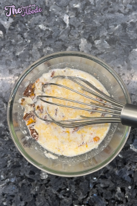 whisk together chicken broth, heavy cream