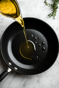 this image shows hot oil ready for frying the fritters to turn them golden brown