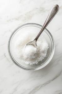 This image shows a small bowl with cinnamon and sugar being whisked together, creating a fragrant and sweet mixture to coat the crescent twists.