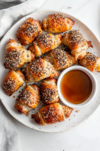 plated-pigs-in-a-blanket-with-maple-syrup