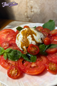 Pour olive oil slowly