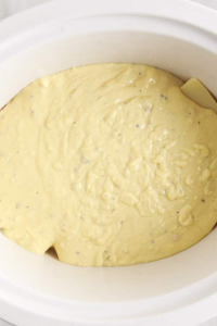 Pour the mixture evenly