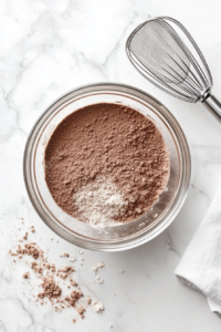 This image shows eggs, oil, and sugar being whisked together in a bowl to create a smooth, well-incorporated mixture.