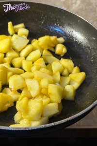 Sauté the diced apples with butter