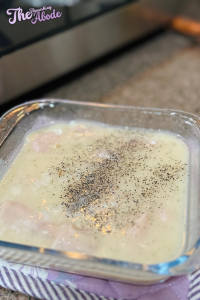 Season with salt and pepper