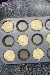 Spoon the batter into the prepared muffin tin