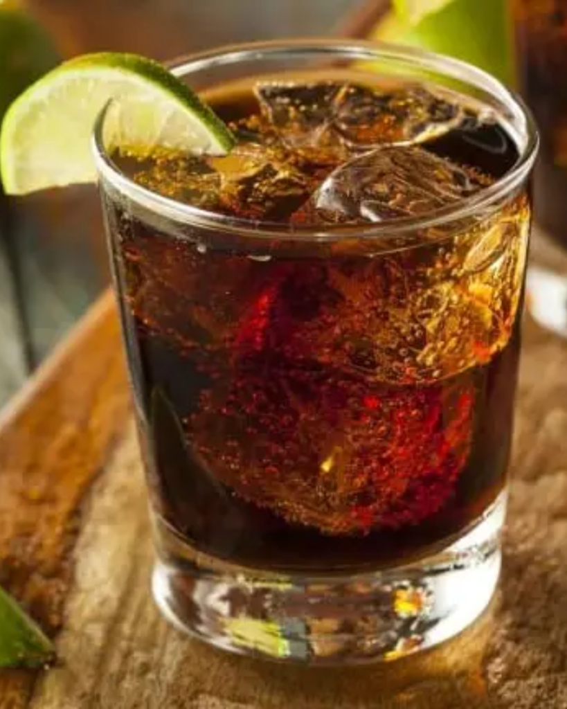 Whiskey And Coke Cocktail glass