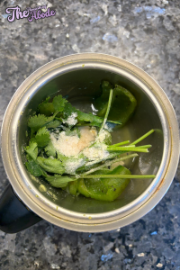 blend roasted poblano with cilantro