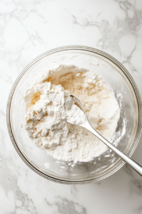 adding-the-first-cup-of-flour-to-begin-the-dough-formation-2