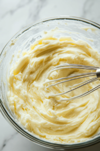 This image shows the custard cooking in a pan, gradually thickening as it simmers.