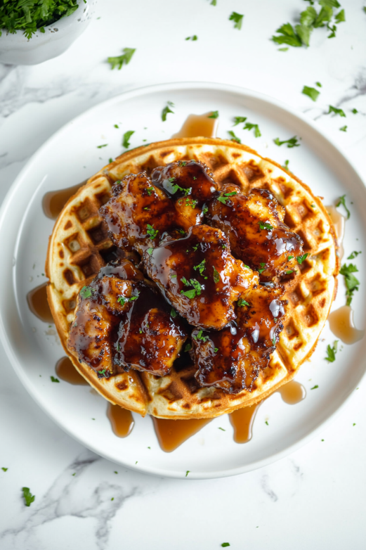 cornbread-waffles-with-spicy-chicken