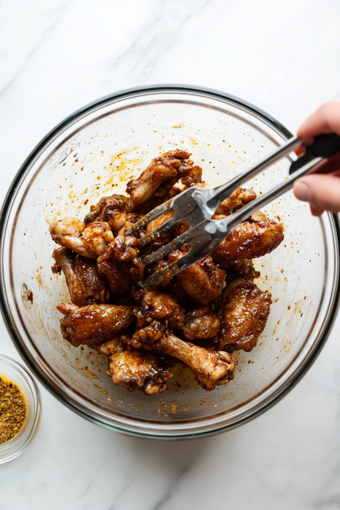 hot-baked-chicken-wings-being-tossed-in-a-bowl-with-a-glossy-lemon-pepper-butter-sauce