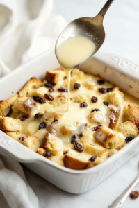 pouring-the-custard-over-the-bread-to-soak-up-the-delicious-flavors