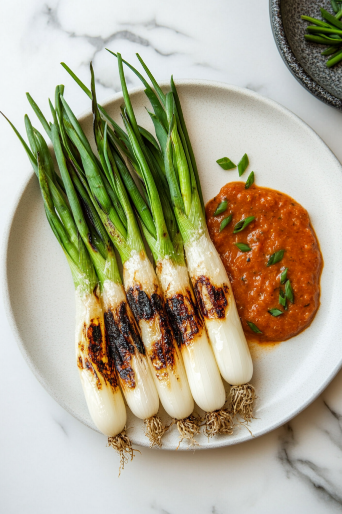 tender-spring-onions-with-charred-romesco