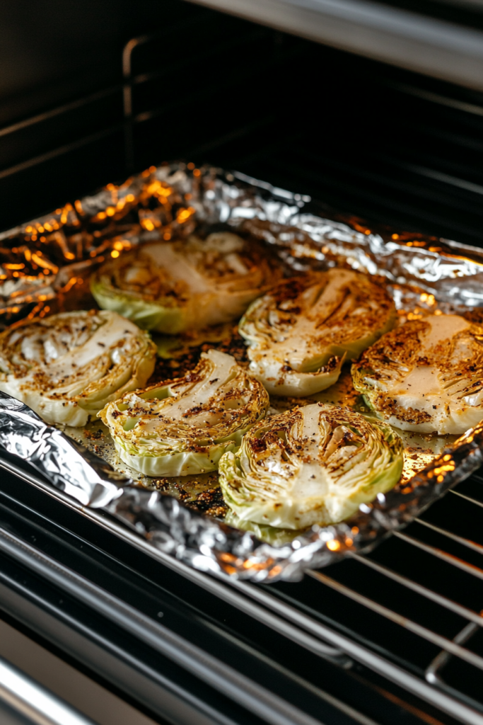 abbage-steaks-baking-on-sheet-pan-until-crispy-and-golden-brown