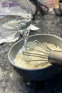 add water while stirring