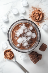 adjusting-smoothie-consistency-with-ice-before-final-blend-top-down-view