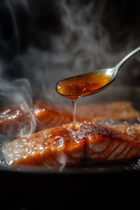 brushing-honey-water-glaze-over-smoking-salmon