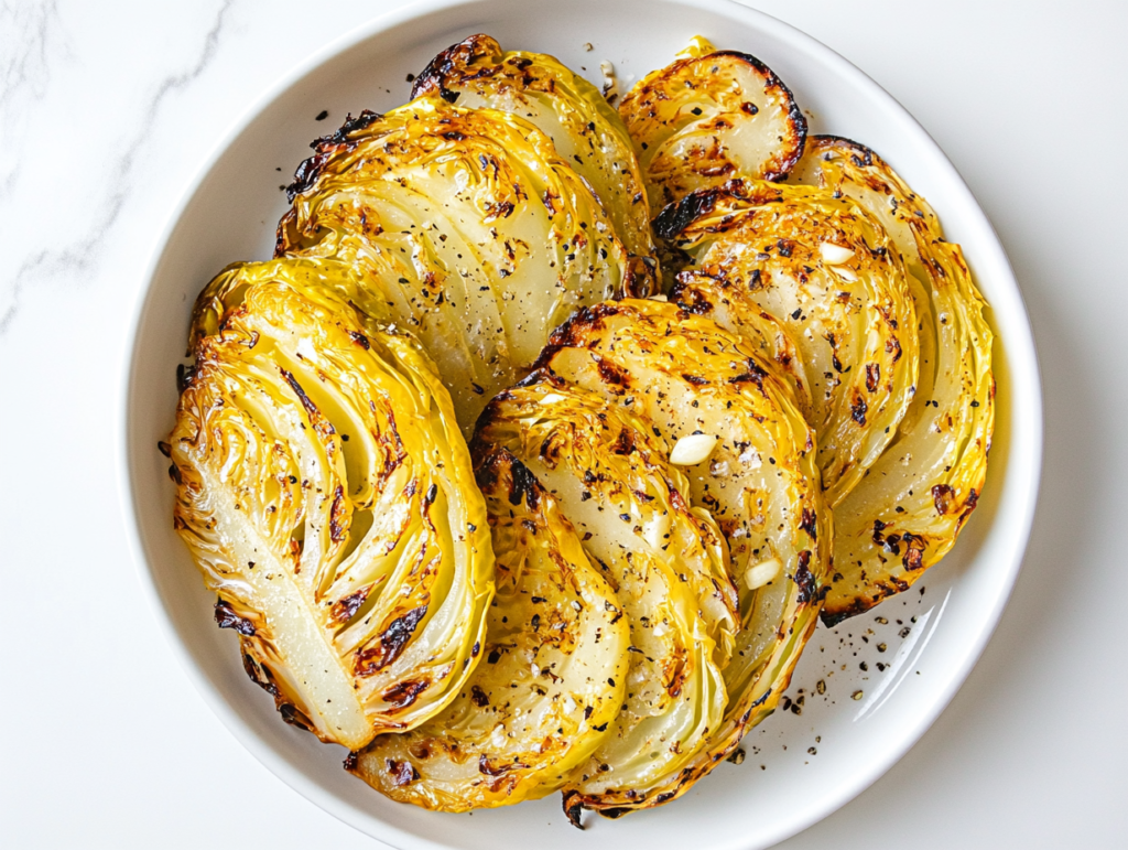 crispy-grilled-cabbage-steaks-tossed-perfectly-with-crispy-edges-in-round-white-bowl