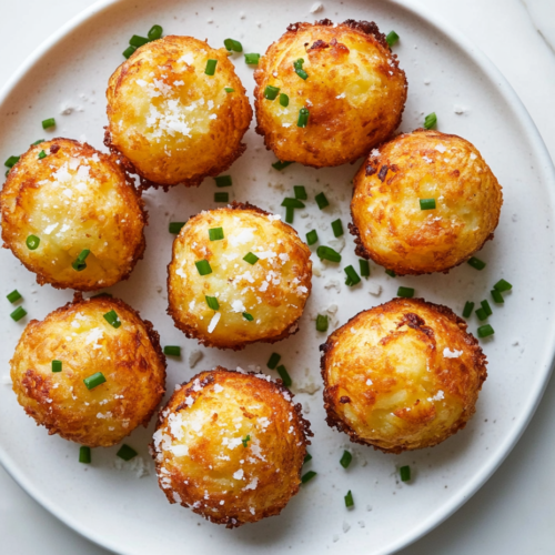 golden-crispy-mashed-potato-puffs-on-white-plate-topped-with-green-onions