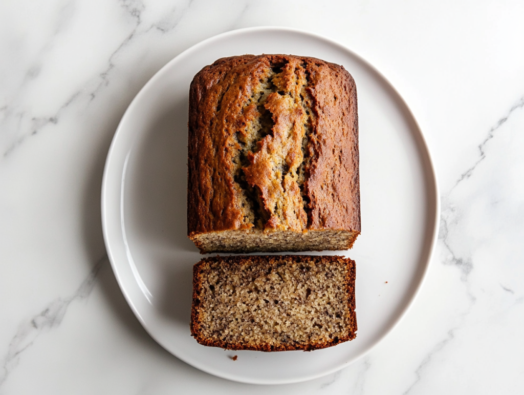 joys-banana-bread-loaf-with-slice-on-white-plate
