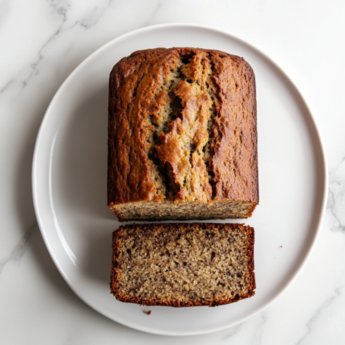 joys-banana-bread-loaf-with-slice-on-white-plate