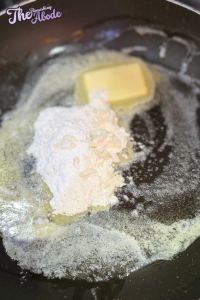 melt the butter, whisk in flour