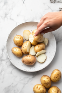 peeling-boiled-potatoes-after-cooling-in-ice-bath