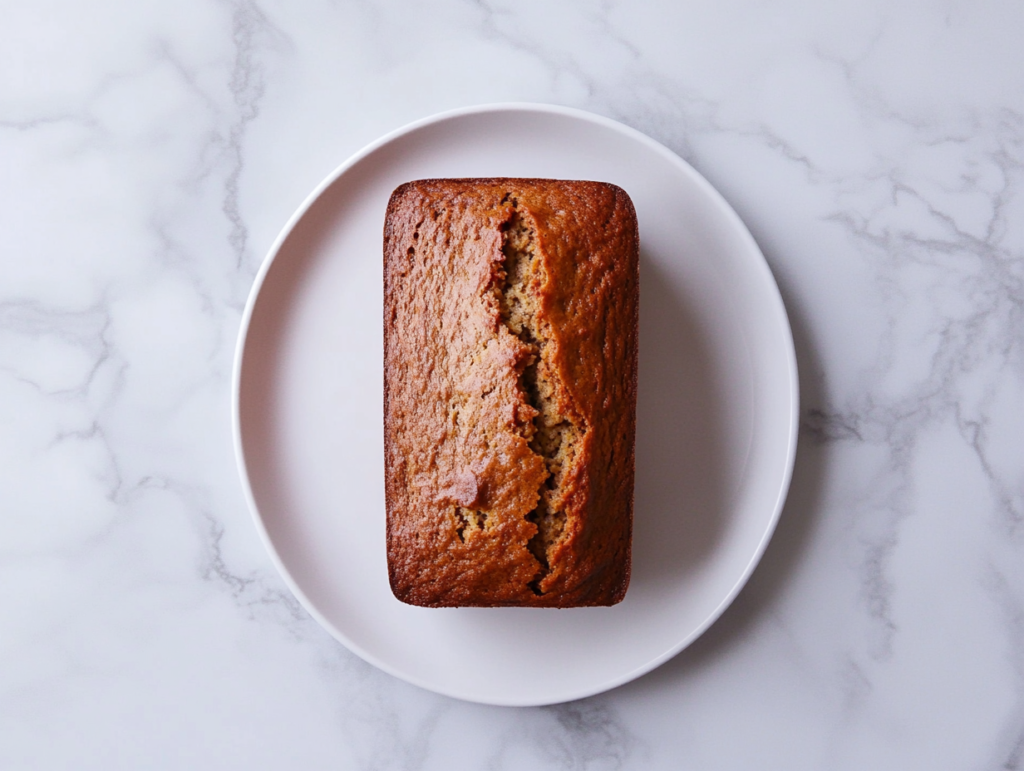 salty-marshmallows-banana-bread-loaf-golden-brown-perfectly-baked-on-round-white-plate