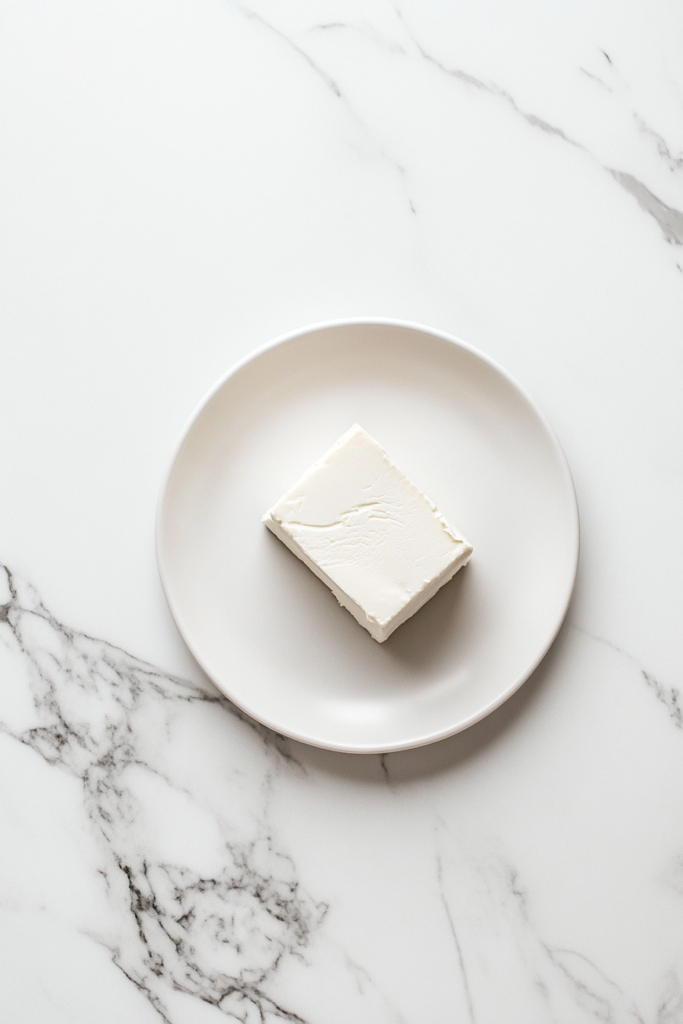 softened-cream-cheese-block-on-white-plate-for-chicken-enchilada-soup-3780841-683x1024