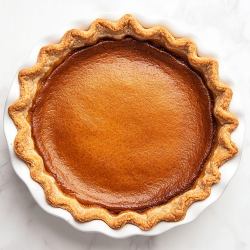 pumpkin-pie-golden-brown-with-crispy-brown-edges-in-a-round-white-baking-tray