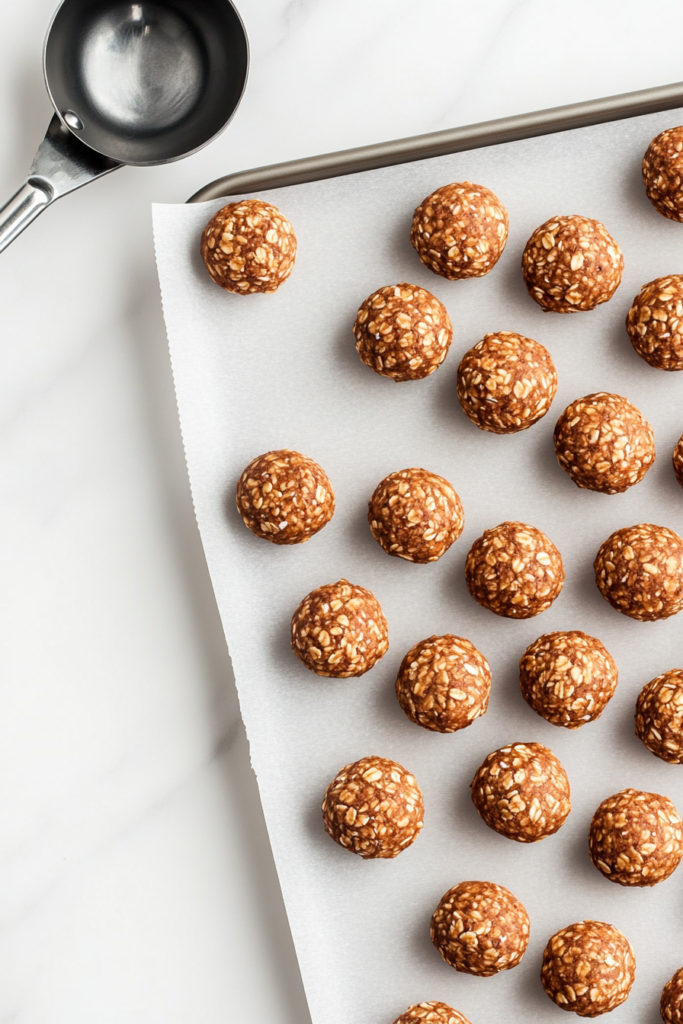 Rolling the Soft and Nutty Mixture into Bite-Sized Energy Balls