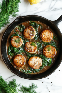 adding-seared-mushrooms-spinach-and-herbs-to-sauce