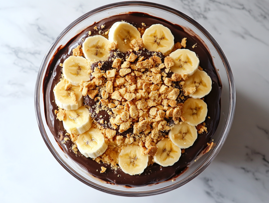 banana-chocolate-trifle-in-a-glass-bowl-layered-with-crushed-graham-crackers-rich-chocolate-ganache-and-sliced-bananas