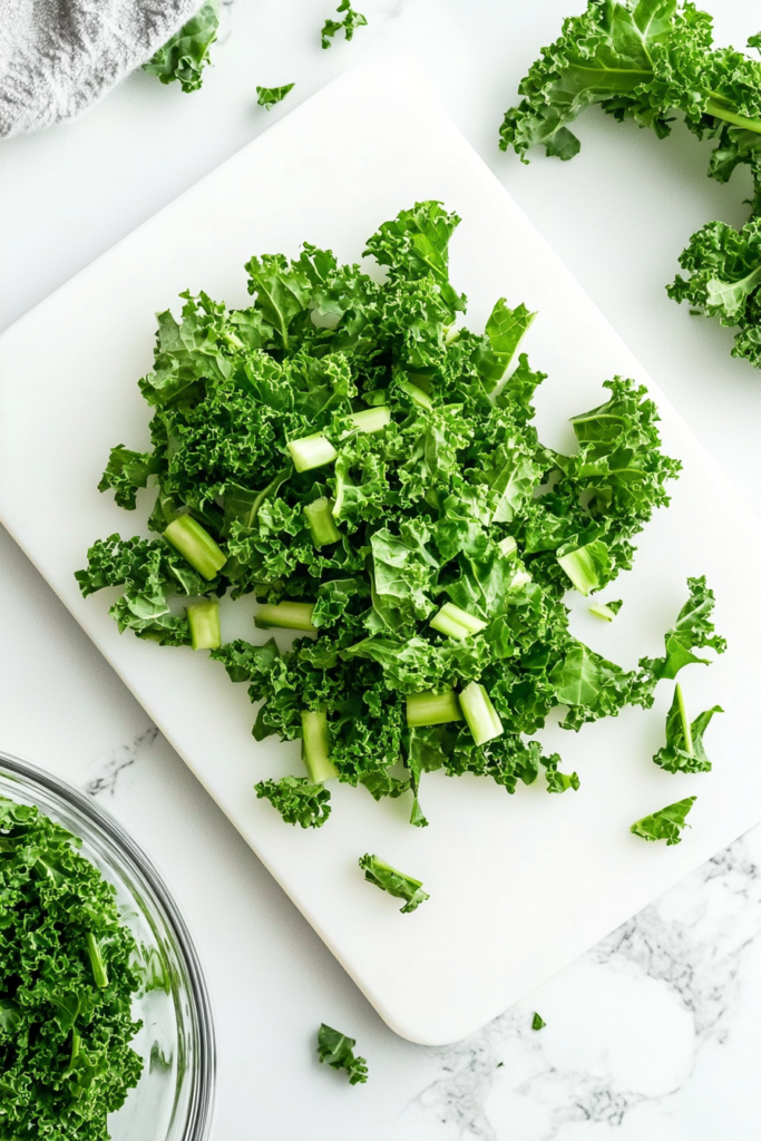 chopped-kale-on-white-board-glass-bowl