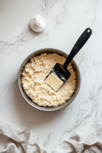 crumb-crust-being-pressed-evenly-into-bottom-of-springform-tin-to-create-base-for-lemon-cheesecake