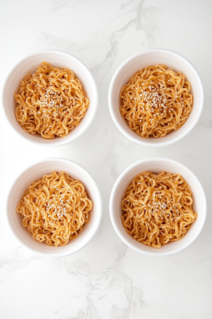 hibachi-noodles-tossed-in-spicy-sauce-served-in-four-bowls-with-white-sesame-3