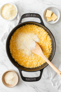melting-butter-and-parmesan-cheese-into-warm-risotto-for-creamy-texture