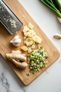 mincing-garlic-and-grating-ginger-for-flavor-base