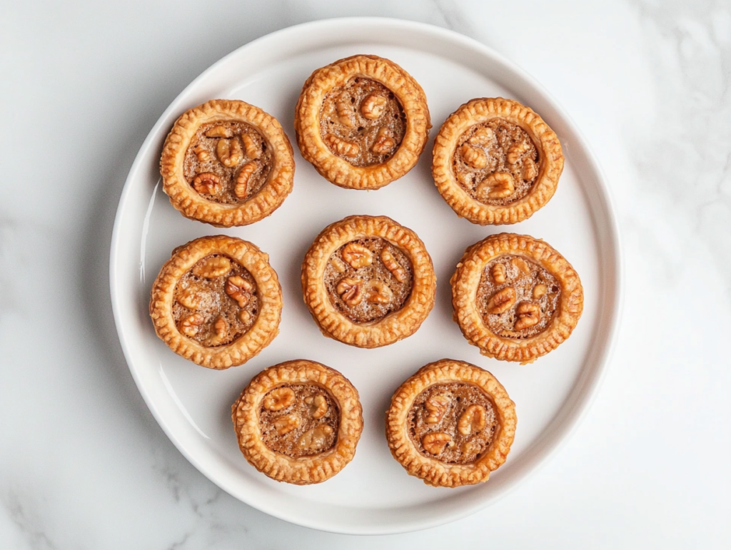 mini-pecan-pies-crispy-golden-brown-in-round-shape-filled-with-pecans