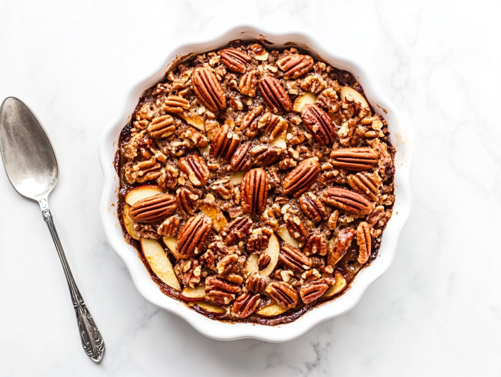 pecan-pie-apple-crisp-in-white-baking-dish-topped-with-golden-chopped-pecans-2